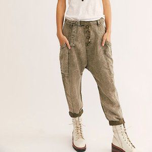 FREE PEOPLE Green Desert Daze Harem Pants